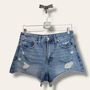 Madewell Relaxed Denim Shorts — Renfield Wash, Destructed Edition, Size 26